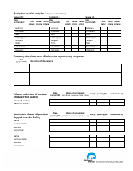 Used Oil and Waste Fuel Records Form - Northwest Territories, Canada, Page 2