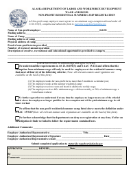 Document preview: Non-profit Residential Summer Camp Registration Form - Alaska