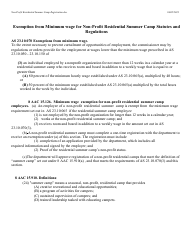 Non-profit Residential Summer Camp Registration Form - Alaska, Page 2
