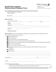 Document preview: Health Plan-Initiated Disenrollment Request Form - South Carolina