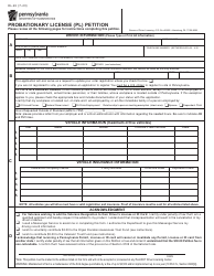 Document preview: Form DL-20 Probationary License (Pl) Petition - Pennsylvania