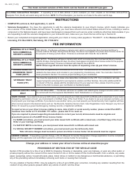 Form DL-143 Non-commercial Driver&#039;s License Application for Renewal - Pennsylvania, Page 2