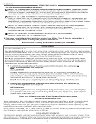 Form DL-298 Service Person Request for Non-commercial Pennsylvania Driver&#039;s License - Pennsylvania Residents Only - Pennsylvania, Page 3