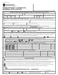 Document preview: Form DL-143PL Probationary License (Pl) Renewal Application - Pennsylvania