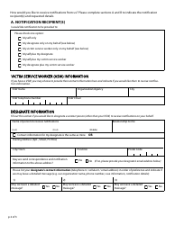 Notification Application Form - Victim Safety Unit - British Columbia, Canada, Page 2