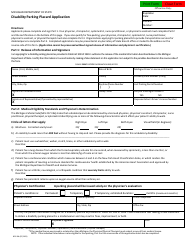 Form BFS-108 Disability Parking Placard Application - Michigan