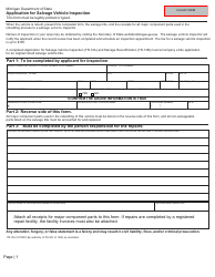 Document preview: Form TR-13A Application for Salvage Vehicle Inspection - Michigan
