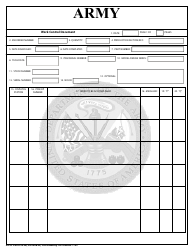 Document preview: AFSC Form 959B Army - Work Control Document