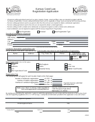 Document preview: Kansas Seed Law Registration Application - Kansas