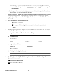 Form MGCB-RAL-4059 Application for Race Meet License - Michigan, Page 2