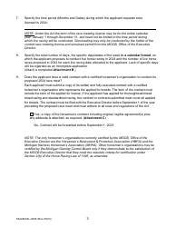 Form MGCB-RAL-4059 Application for Race Meet License - Michigan, Page 3
