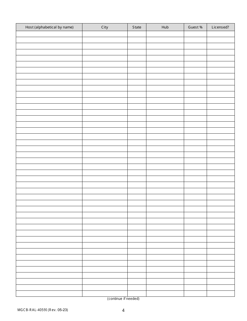 Form MGCB-RAL-4059I Attachment I Race Meeting License Application - Interstate Import Simulcast Associations Form - Michigan, Page 4