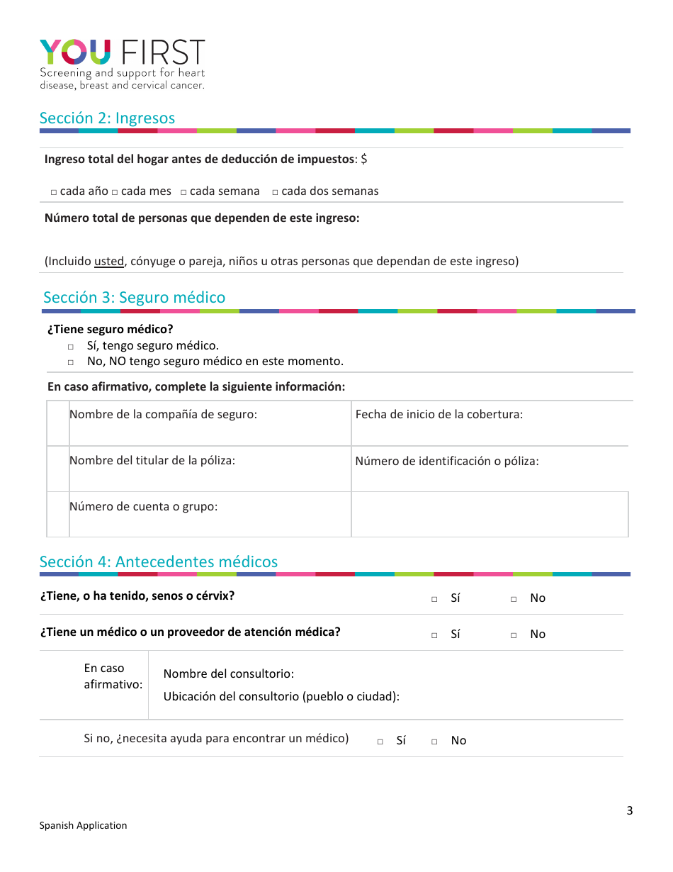 Solicitud Para Membresia De You First - Vermont (Spanish), Page 3