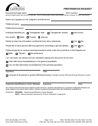 Form DOC02-420 Preferences Request - Washington