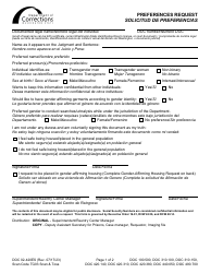 Form DOC02-420ES Preferences Request - Washington (English/Spanish)