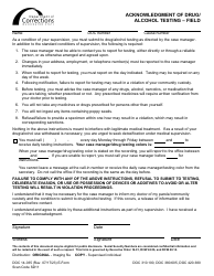 Document preview: Form DOC14-035 Acknowledgment of Drug/Alcohol Testing - Field - Washington
