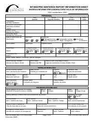 Document preview: Form DOC20-155ES Intake/Pre-sentence Report Information Sheet - Washington (English/Spanish)