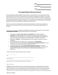 Document preview: Prescribed Opioid Informed Consent - Vermont