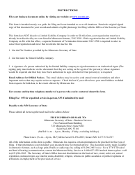 Minnesota Limited Liability Company Statement of Dissolution - Minnesota, Page 2