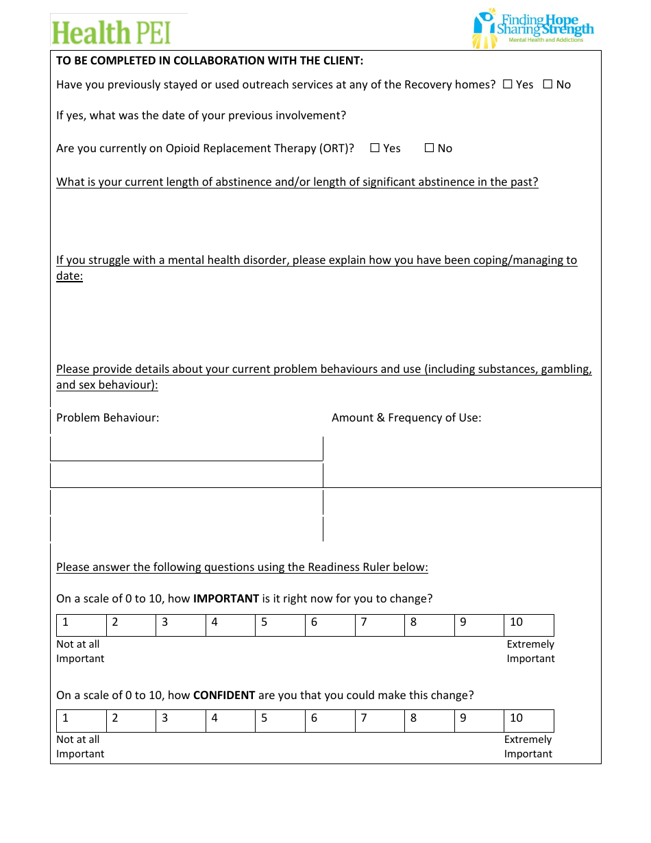 Recovery Homes Referral Form - Prince Edward Island, Canada, Page 3