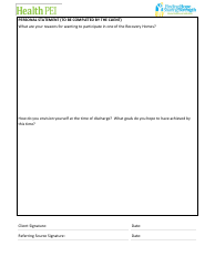 Recovery Homes Referral Form - Prince Edward Island, Canada, Page 4