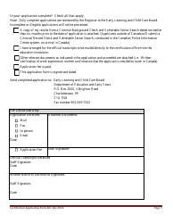 Early Childhood Educator Certification Application Form - Prince Edward Island, Canada, Page 5