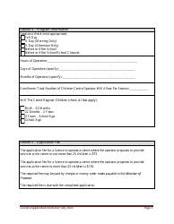 Early Childhood, Preschool and School Age Child Centre Licence Application Form - Prince Edward Island, Canada, Page 3