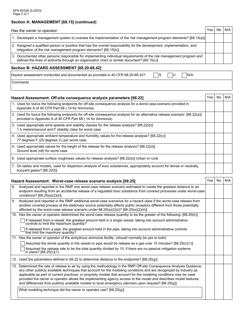 Form SFN60326 RMP Program Level 1 and 2 Checklist - North Dakota, Page 2