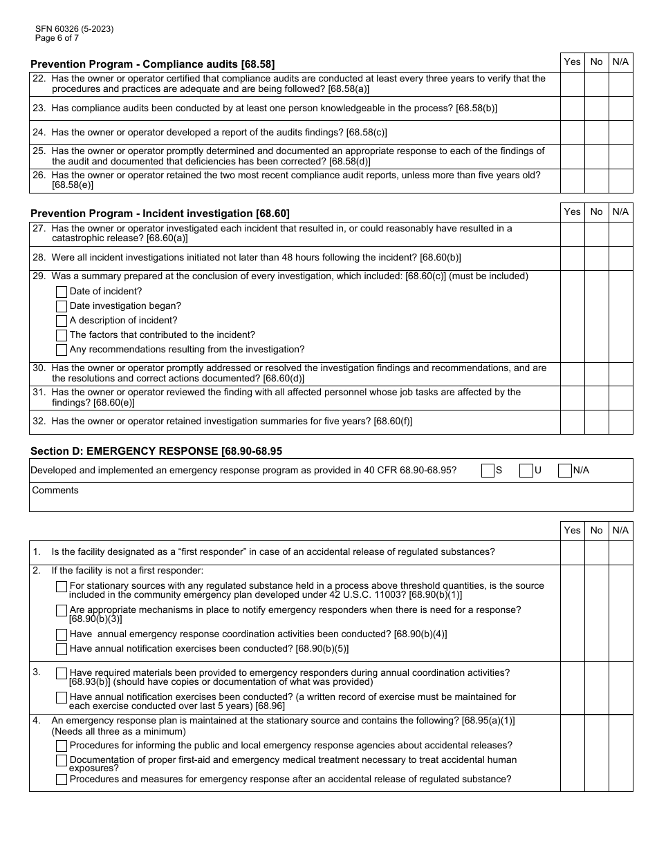 Form SFN60326 Download Fillable PDF or Fill Online RMP Program Level 1 ...