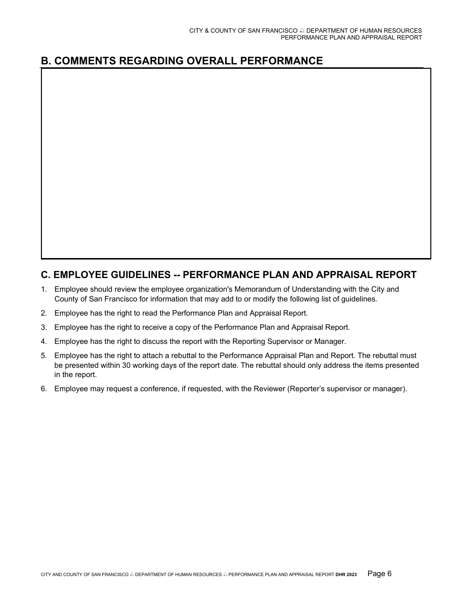Performance Plan and Appraisal Report - City and County of San Francisco, California, Page 6