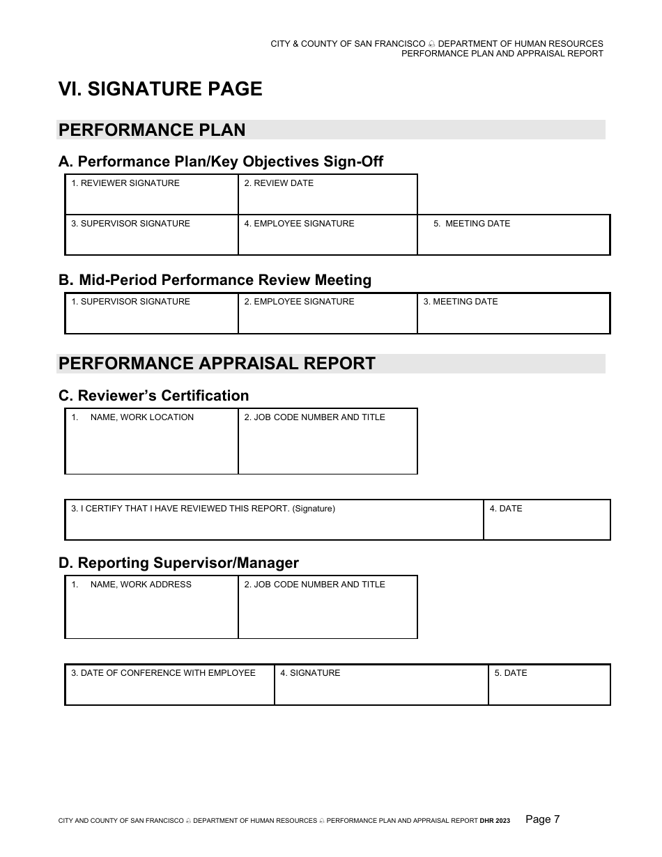 Performance Plan and Appraisal Report - City and County of San Francisco, California, Page 7
