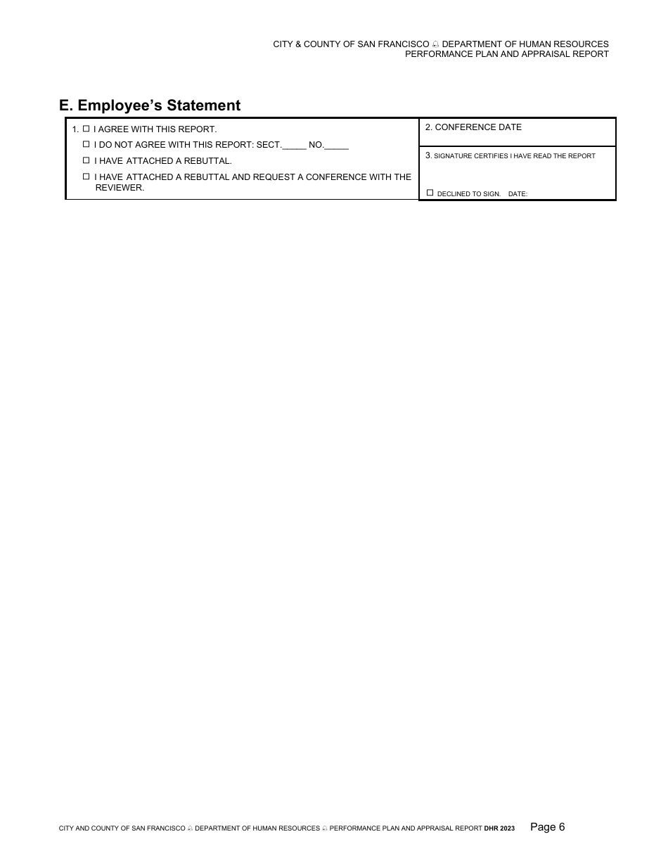 Performance Plan and Appraisal Report - City and County of San Francisco, California, Page 8