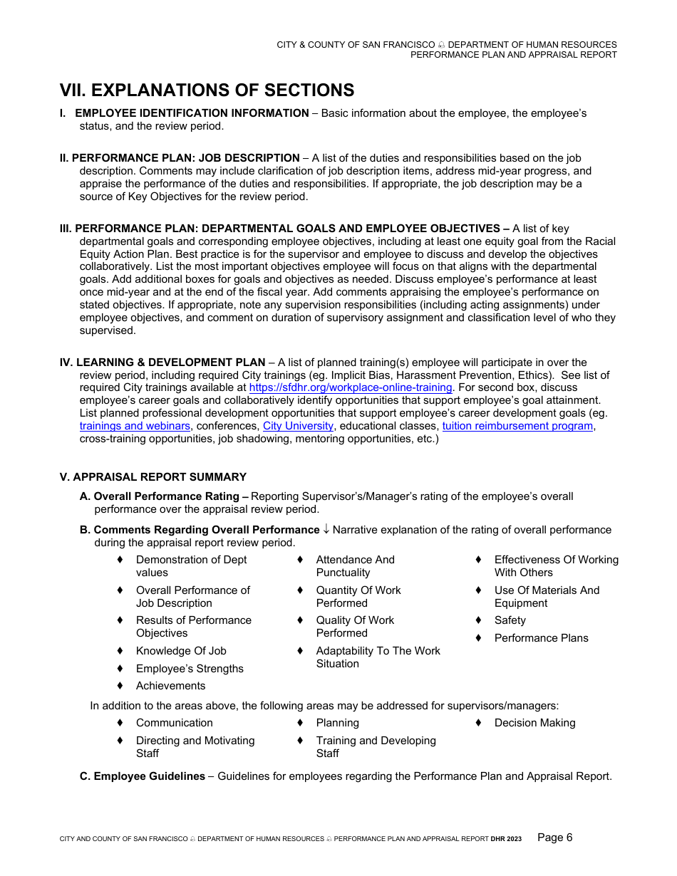 Performance Plan and Appraisal Report - City and County of San Francisco, California, Page 9