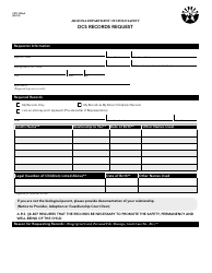 Form CSO-1036A Dcs Records Request - Arizona