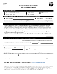 Form CSO-1036A Dcs Records Request - Arizona, Page 2