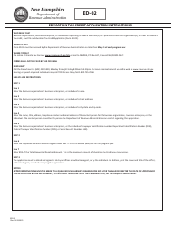 Form ED-02 Education Tax Credit Application - New Hampshire, Page 2