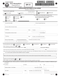Form DP-31 Application for Tobacco Tax License - New Hampshire