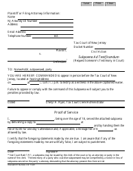 Document preview: Form 11281 Subpoena Ad Testificandum - New Jersey