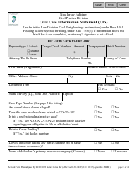 Document preview: Form CN10517 Appendix XII-B1 Civil Case Information Statement (Cis) - New Jersey