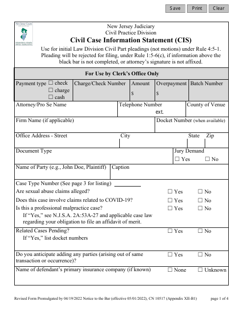 Form CN10517 Appendix XII-B1  Printable Pdf