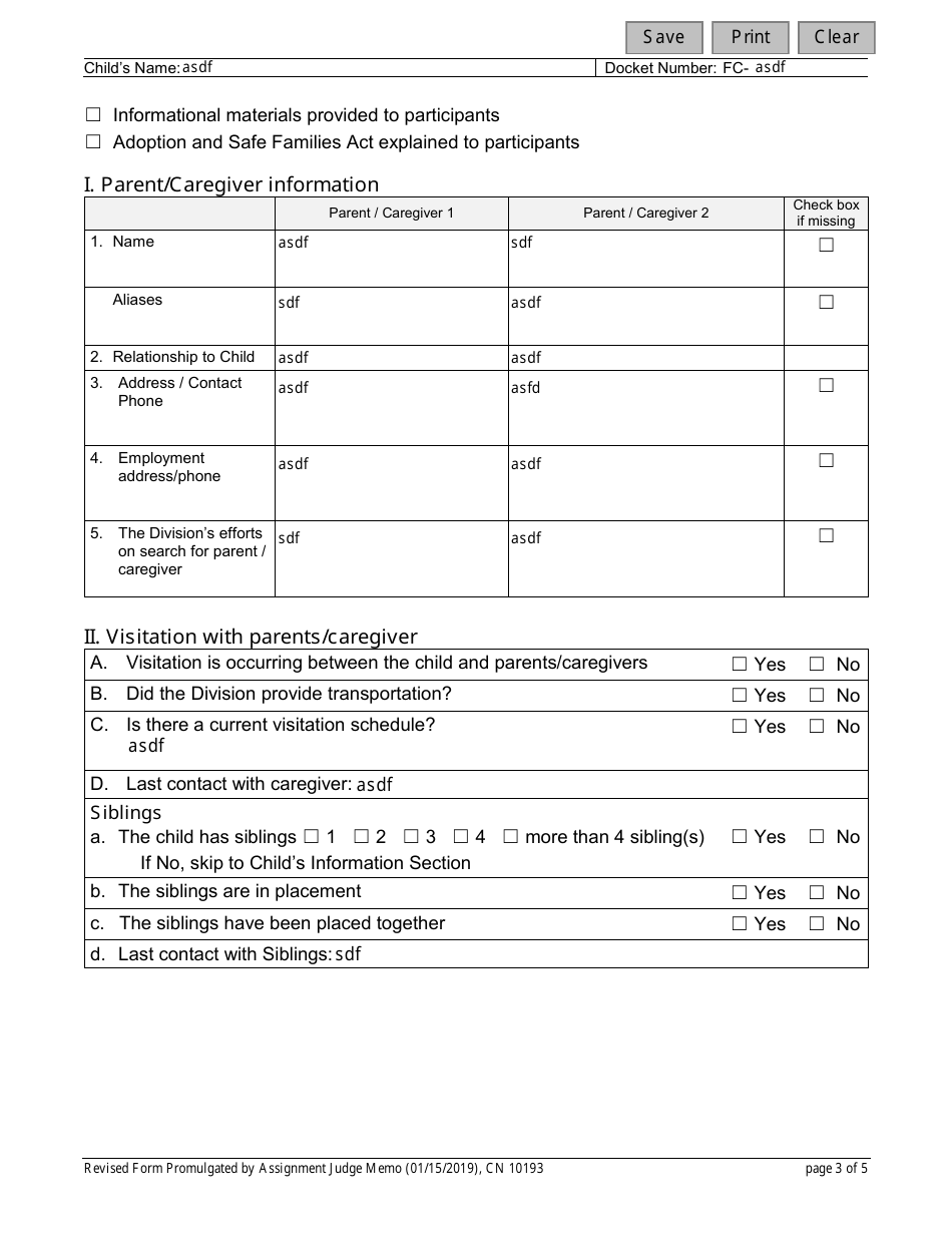 Form 10193 Child Placement Review - Initial Review Checklist - New Jersey, Page 3