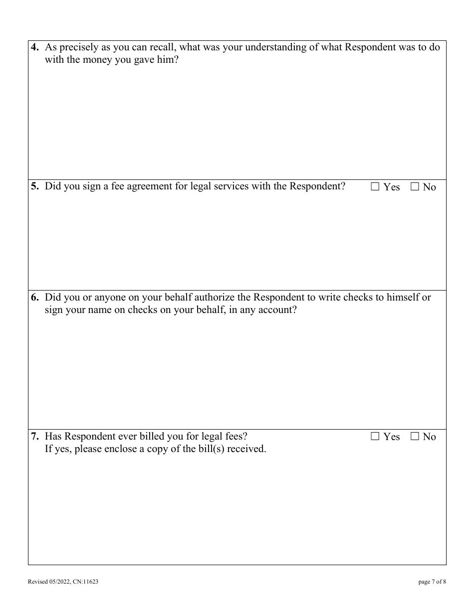 Form 11623 Statement of Claim - New Jersey, Page 7