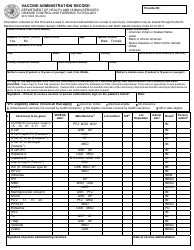 Form SFN18385 Vaccine Administration Record - North Dakota