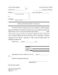 Document preview: Application for Entry of Default - Wyoming