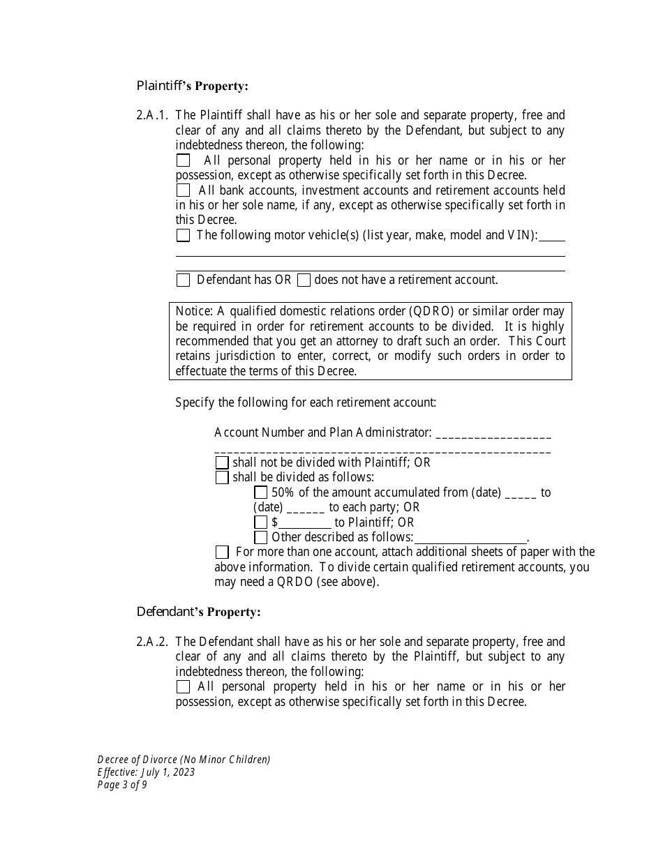 Decree of Divorce - Wyoming, Page 3