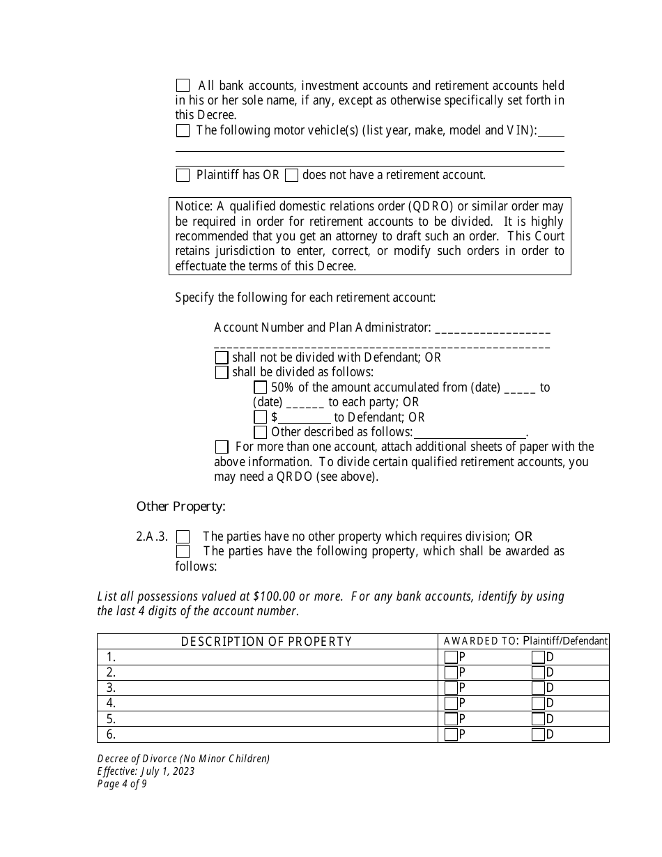 Decree of Divorce - Wyoming, Page 4