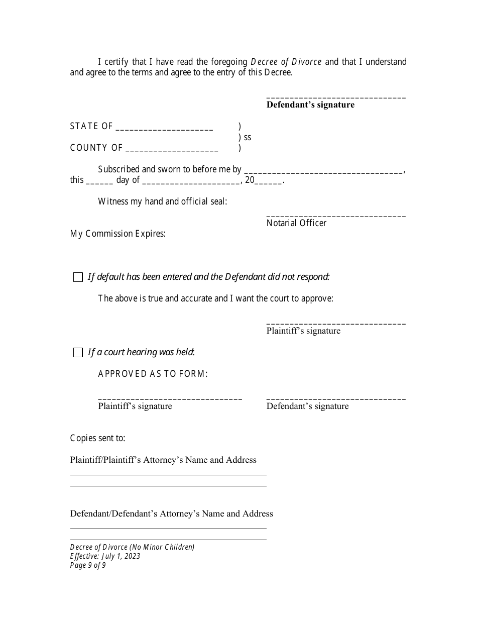 Decree of Divorce - Wyoming, Page 9
