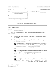 Document preview: Affidavit in Support of Default - Child Support Modification - Petitioner - Wyoming