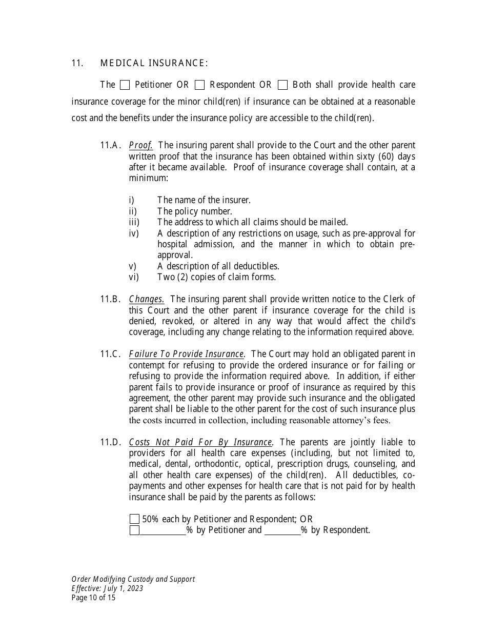 Order Modifying Custody and Support - Wyoming, Page 10