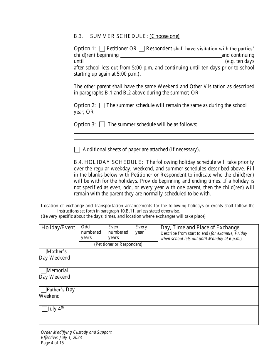 Order Modifying Custody and Support - Wyoming, Page 4
